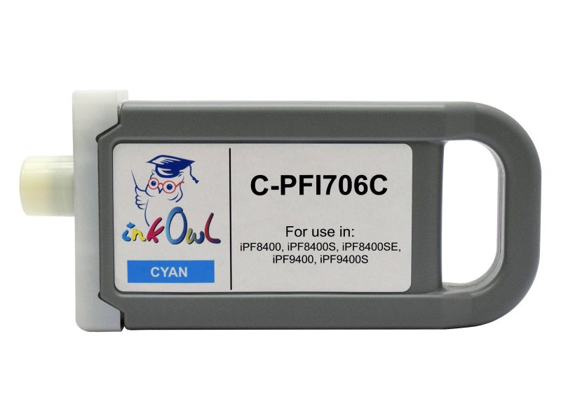 InkOwl Compatible Ink Cartridge Replacement for Canon PFI-706C (700ml, Cyan) for iPF8400, iPF8400S, iPF8400SE, iPF9400, iPF9400S Printers - Image 2